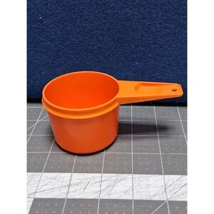 Tupperware Measuring Cup Orange 2/3 Cup Vintage Plastic Scoop 763 6